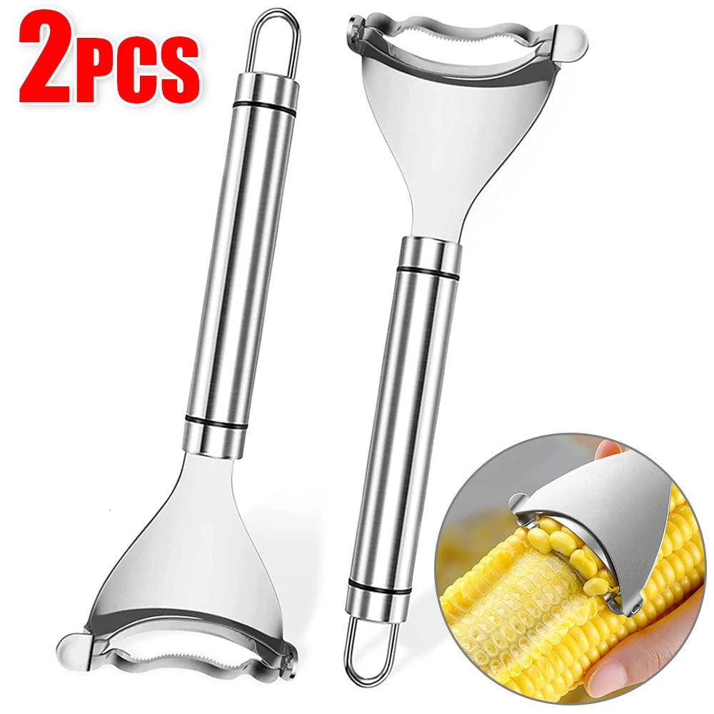 

Stainless Steel Serrated Corn Peeler Corn Shaver Planer Thresher Stripper Cutter Melon Fruit Planer Sheller Kitchen Gadget Tool