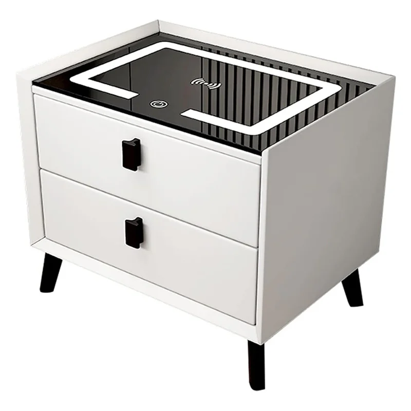 

Minimalist Wireless Charging Cabinet For Bed Room Nightstand With Led Light Bedside Table