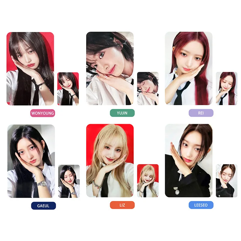 

KPOP 6pcs/set IVE I'VE MINE Album Starship Special Card LOMO Card Wonyoung Glasses Round LIZ Rei Leeseo Gift Photo Card Postcard