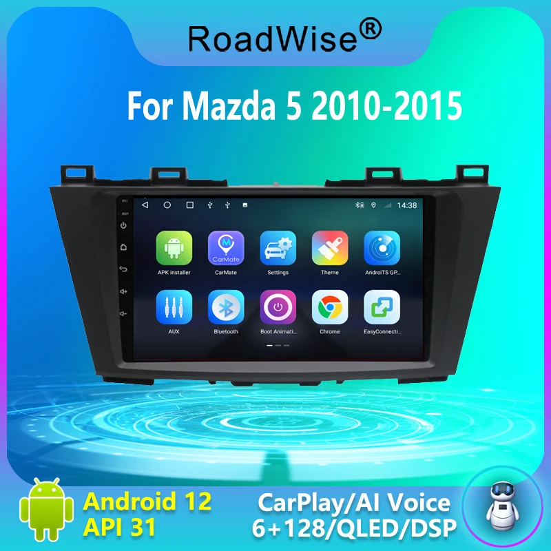 

Roadwise 2 Din Android Car Radio Carplay For Mazda 5 3 CW 2010 2012 2013 2014 2015 Multimedia 4G+Wifi GPS DSP DVD 2DIN Autoradio