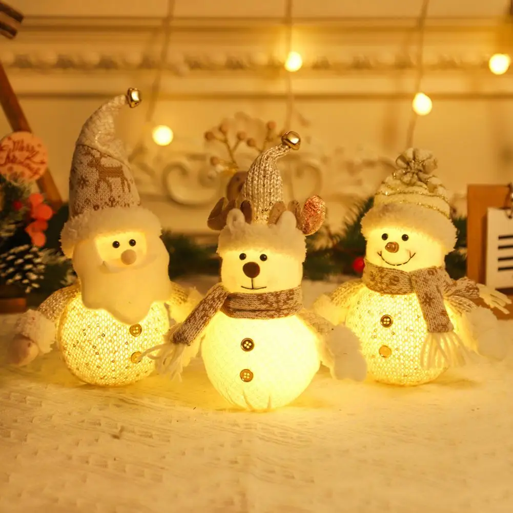 

Santa Claus Decoration Charming Led-lit Santa Claus Christmas Ornament Delightful Snowman Elk Glowing Toy for Festive Decor