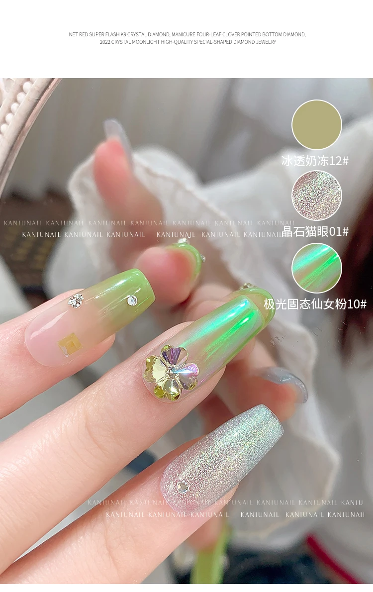 2 Pieces Crystal Four Leaf Clover K9 Nail art Rhinestones 7.5mm Point  Bottom Shiny Clover Glass Stones Nails Decoration Supplies - AliExpress