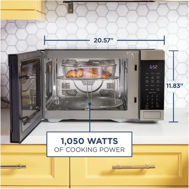 GE Countertop Microwave Oven, 0.7 Cubic Feet Capacity, 700 Watts, Kitchen  Essentials for the Countertop or Dorm Room, Stainless Steel