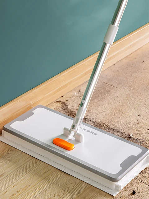 Set di mocio e secchio per pavimenti piatti a mano libera per il sistema di  pulizia professionale del pavimento della casa con cuscinetti in microfibra  lavabili per legno duro - AliExpress