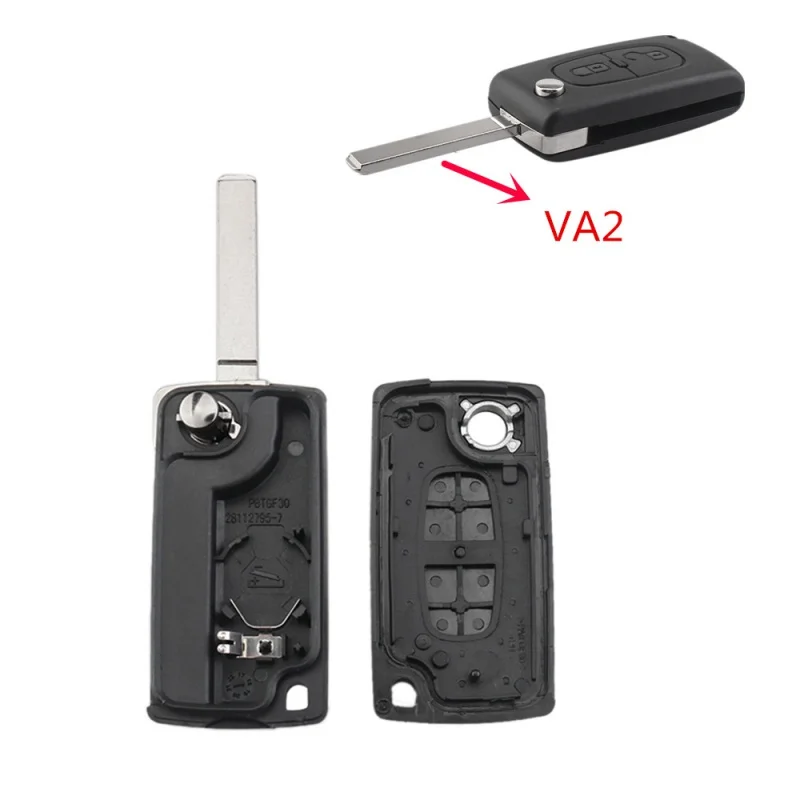 Remote Car Key Case Shell Fob Replacement 2 Buttons Housing for Peugeot e-Expert Partner Citroen Berlingo Fiat Scudo