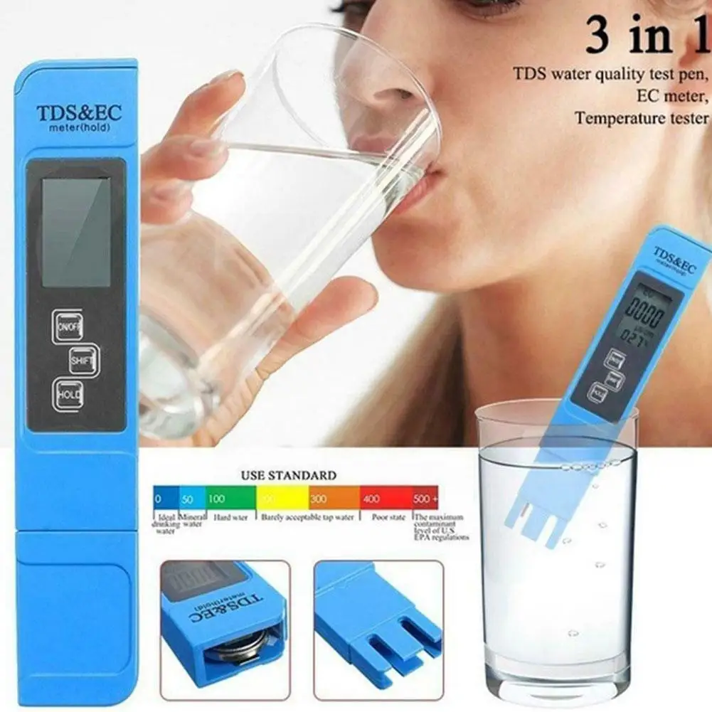 Цифровой TDS-метр 3 в 1 тестер воды цифровой 0 0-14 PH-метр TDS и EC ЖК-дисплей Чистота