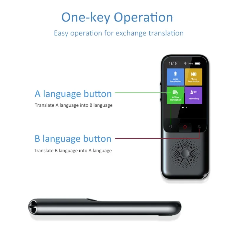 T11 Smart Voice Translator Online Translation In 137 Languages Photograph&Offline&Recording Translation Use for Travel Business