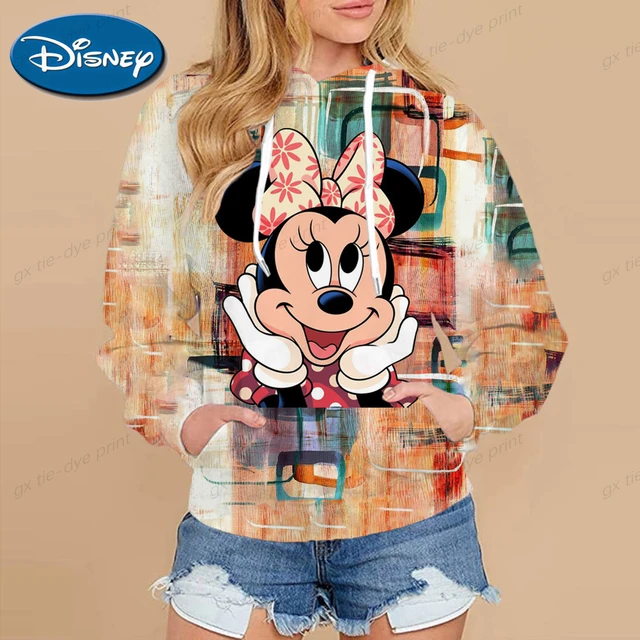 Sudadera con capucha de Disney para mujer, sudadera informal con estampado  de Mickey, manga larga con bolsillo, tendencia urbana, Otoño e Invierno -  AliExpress