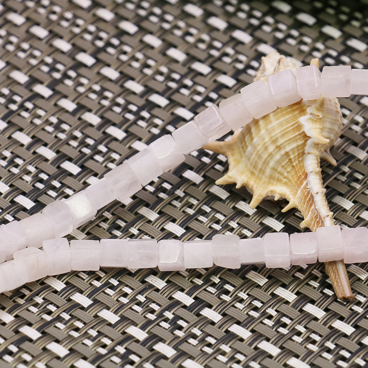 6mm Natural Square Block Pink Chalcedony Powder Crystal Loose Beads Jade Gemstone 15 inch, Jewelry Stone Jewelry Making Design