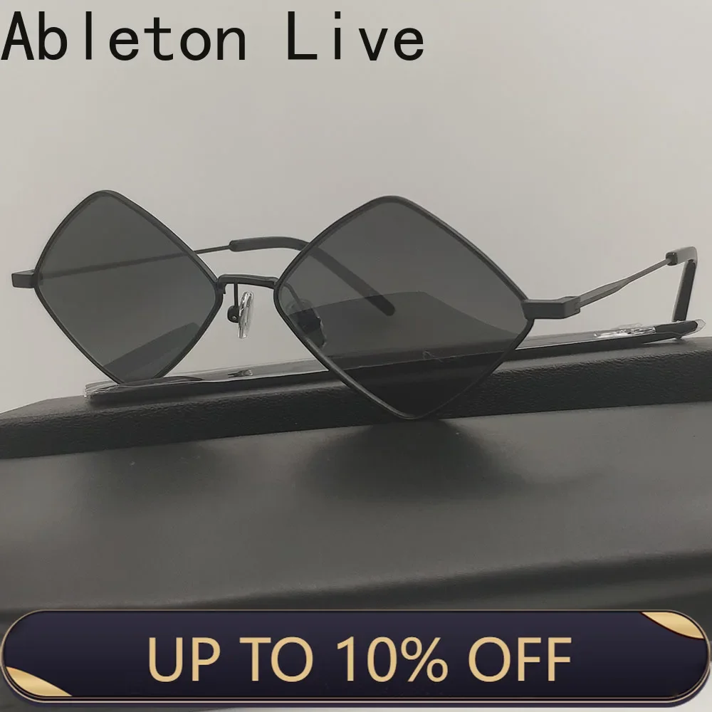 

Women Aesthetic Gold Metal Small Quadrilateral Sunglasses For Classic Brand Designer Trending Product Weird Sun Glasses UV400