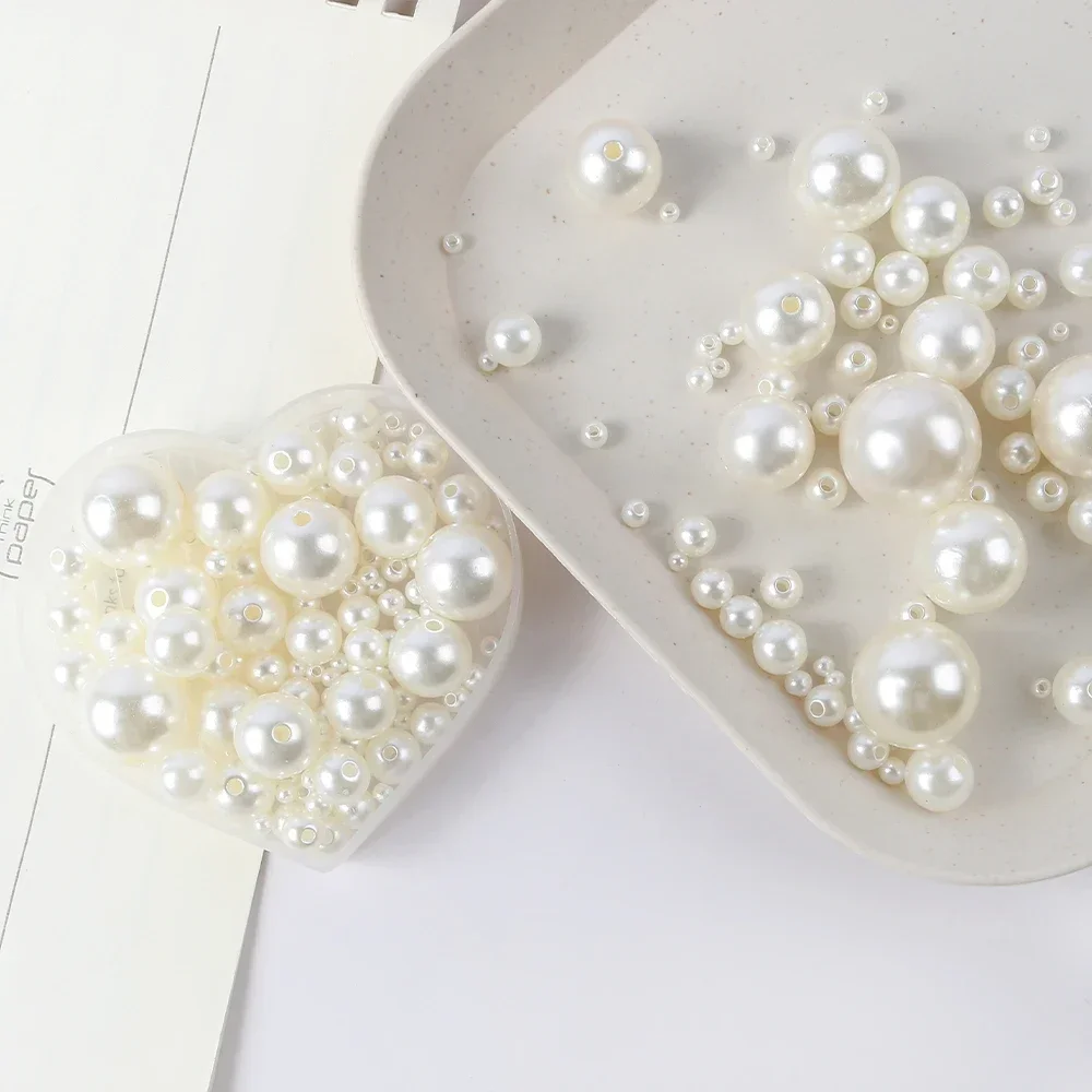 3-20mm ABS 아크릴 비즈 모조 진주 스페이서 루즈 비즈, 쥬얼리 팔찌 목걸이 DIY 공예 바느질용