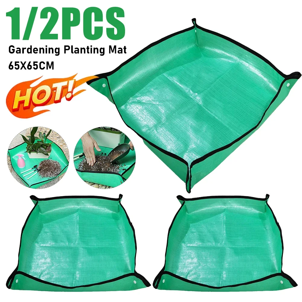 1/2PCS Foldable PE Plant Potting Pad Plant Repotting Mat Tray Waterproof Transplanting Mats Indoor Succulent Potting Trays 원예 용품