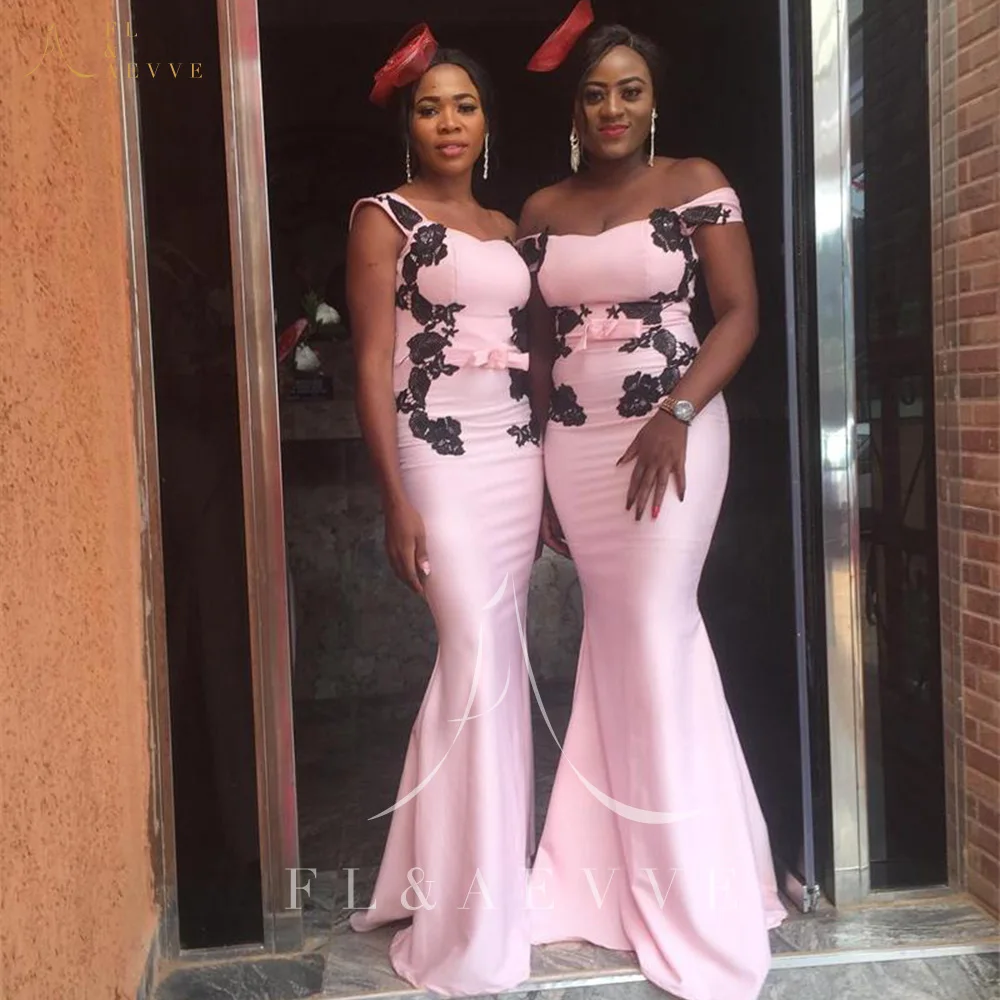 

Pink Satin Dresses for Bridesmaids Dress for Wedding Party Formal Off the Shoulder Mermaid Bridesmaid Dress Woman Elegant Gowns