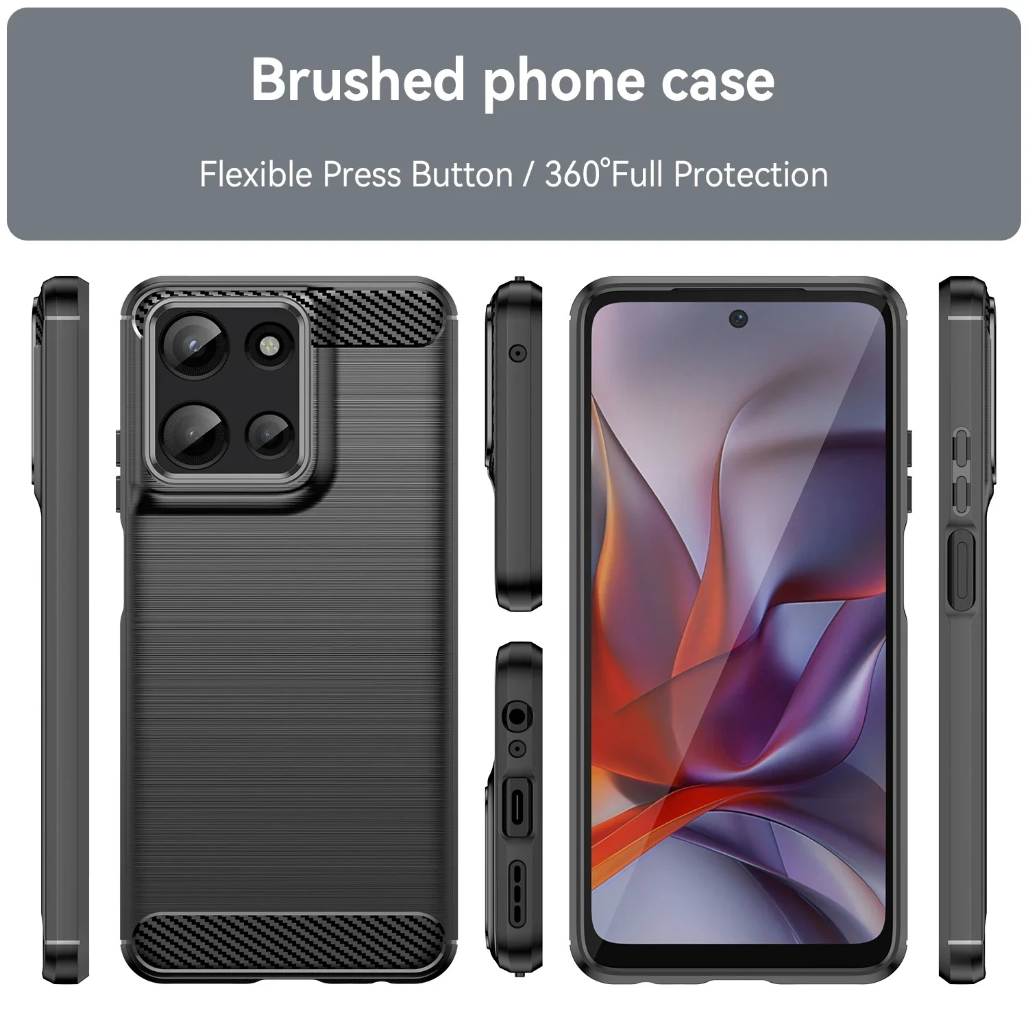 Sleek Carbon TPU Soft Phone Case Cover