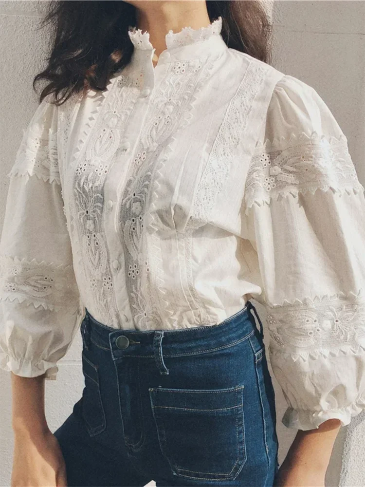 GypsyLady Boho Embroidery Lace Chic Blouses Shirts Summer Spring