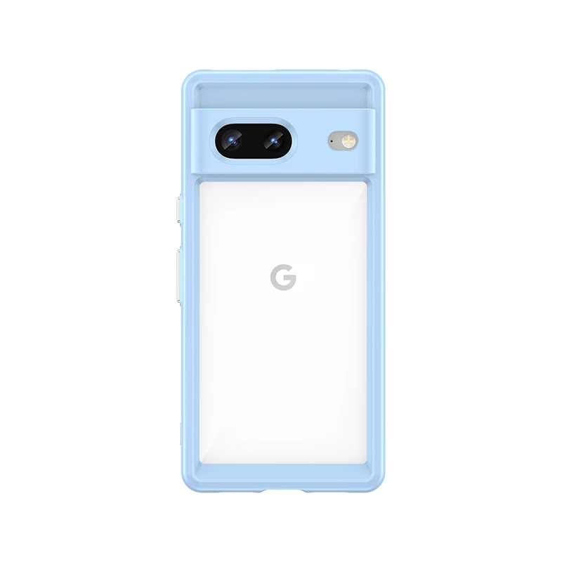 Translucent Shockproof Clear Phone Case with Soft Frame - Compatible with Pixel 7