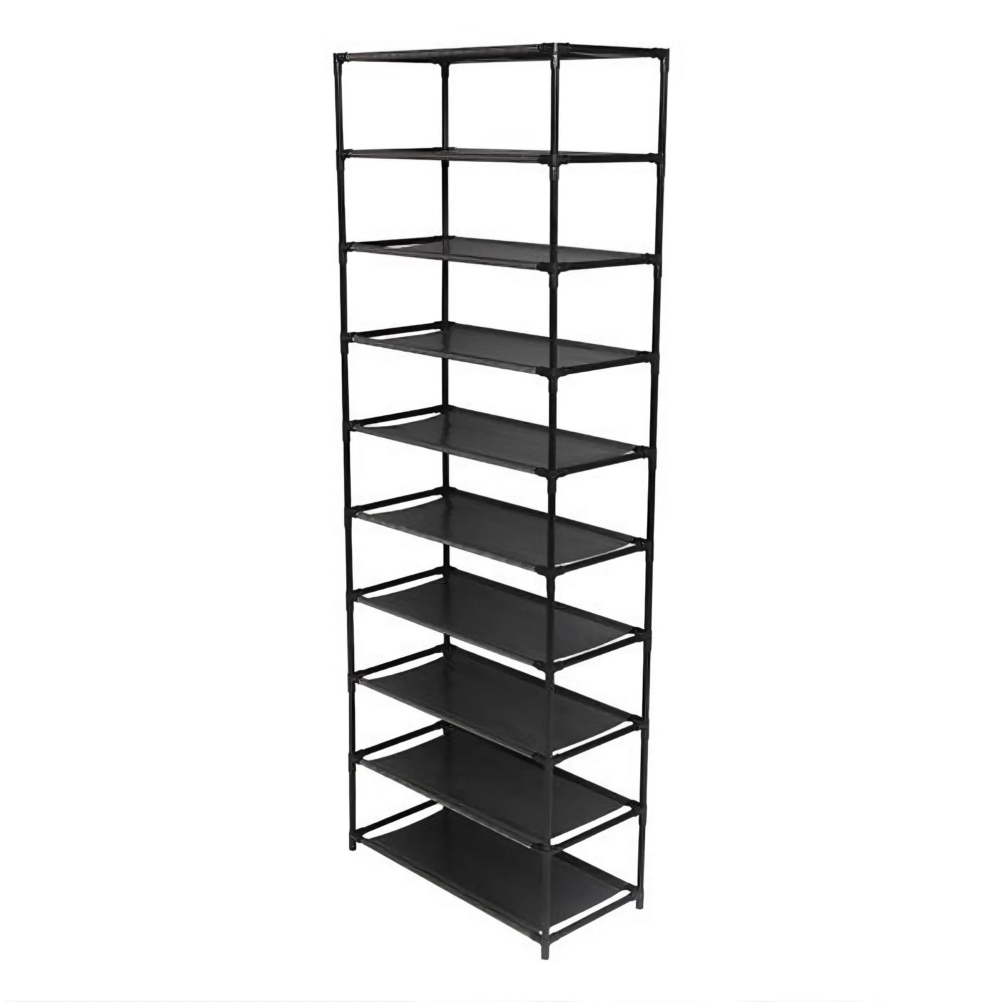 10 Tier Stackable Shoe Rack Storage Shelves - Stainless Steel Frame Holds 50 Pairs Of Shoes 5