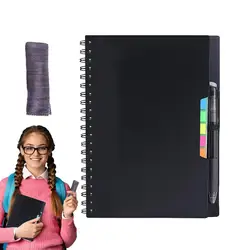 Eco - Friendly Reusable Erasable Notepad with Waterproof Stone Paper and Digital Connectivity (Black)