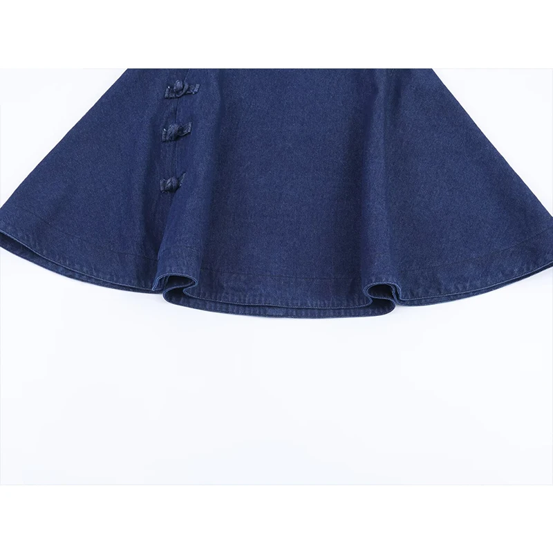 Chic Rope Knot Buckle Denim Cloak Jackets for Women 2025 Autumn New Cape Coat And Jacket Casual Streetwear Poncho Outerwear