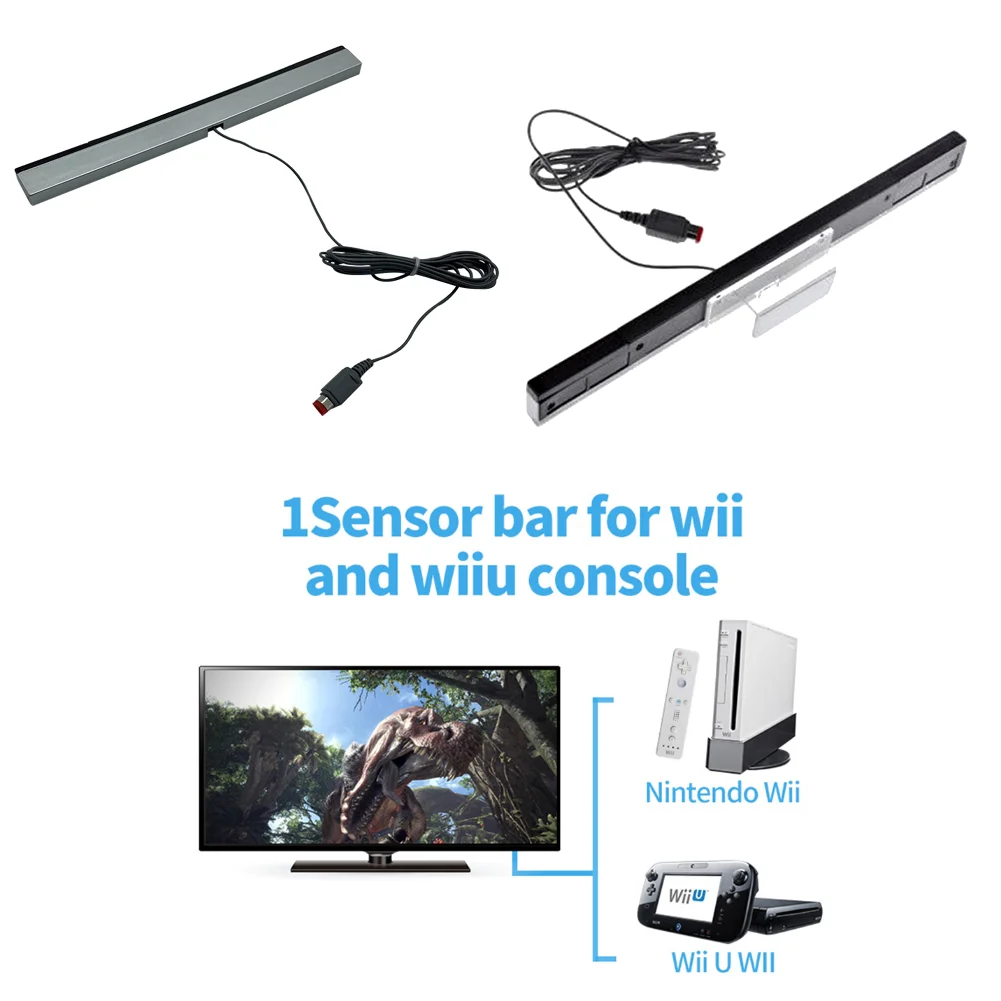 Wired Motion Sensor Receiver with Extension Cord Wired Infrared Ray Sensor Bar USB Plug Motion Bar for Nintendo Wii