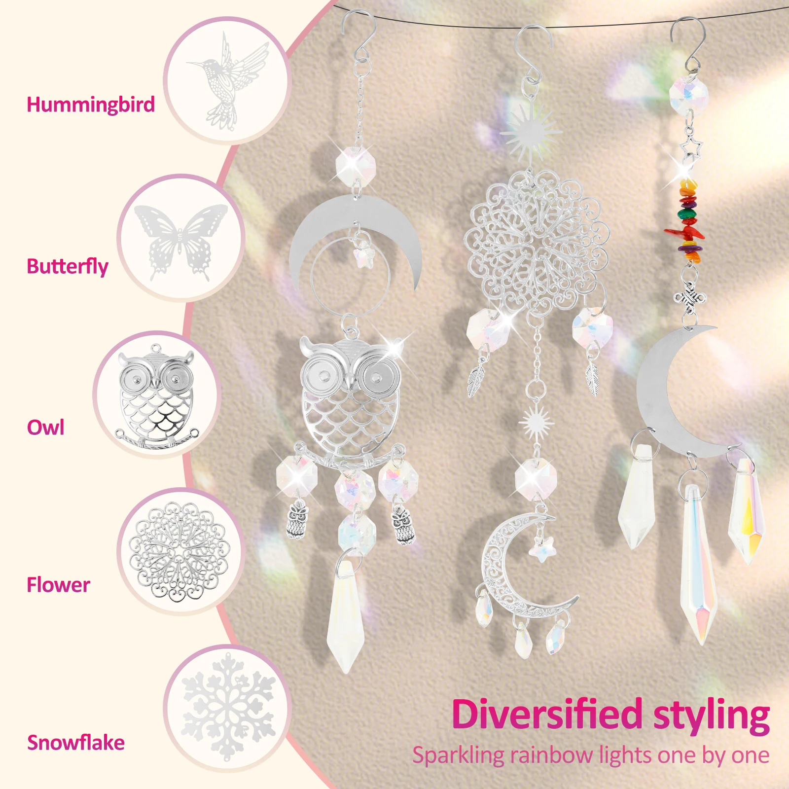 450 Pcs Suncatcher Kit Hanging Creative Sun Catcher Kit DIY Crystal Crafts Indoor and Outdoor Decoration for Home Bedroom Office