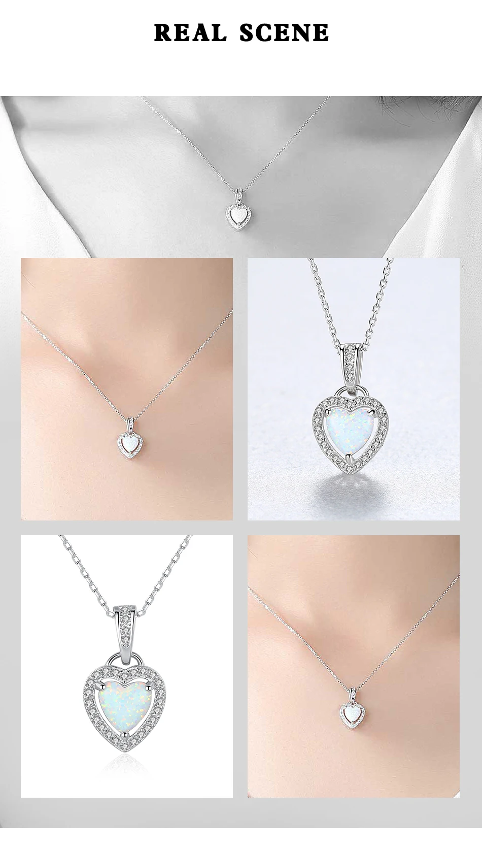 Collana con ciondolo in opale di fuoco a cuore in argento sterling per donna Collana d'amore scintillante Fine San Valentino s_voghion.com