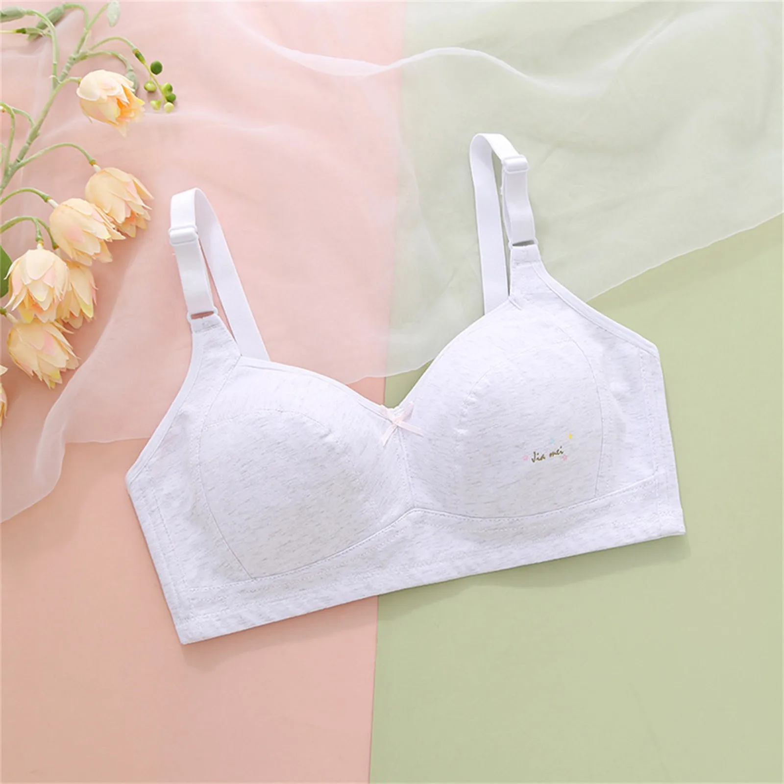 Teen Girls Seamless Training Bras Adjustable Straps Sports Bras Girl'S Comfortflex Fit Seamless Racerback 8 To 14 Years