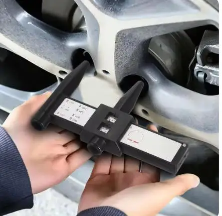 Wheel Hub Hole Distance Measuring Tool Black Sliding Lugs Gauge Sheet Ruler Holes Ruler PCD Hub Plastic 8