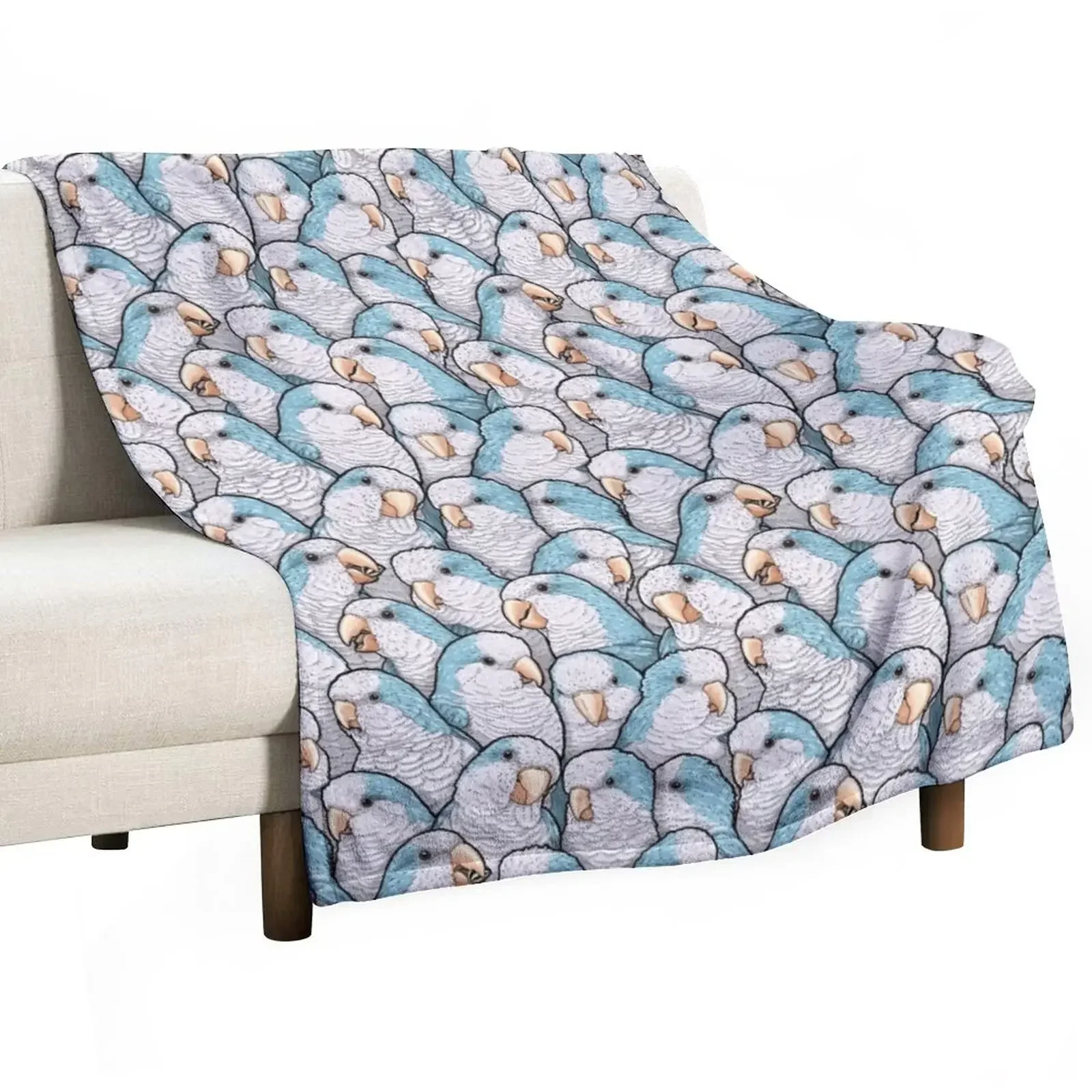 

Blue Quaker Monk Parakeets Throw Blanket Blankets Sofas Of Decoration Soft Plaid Custom blankets ands Blankets