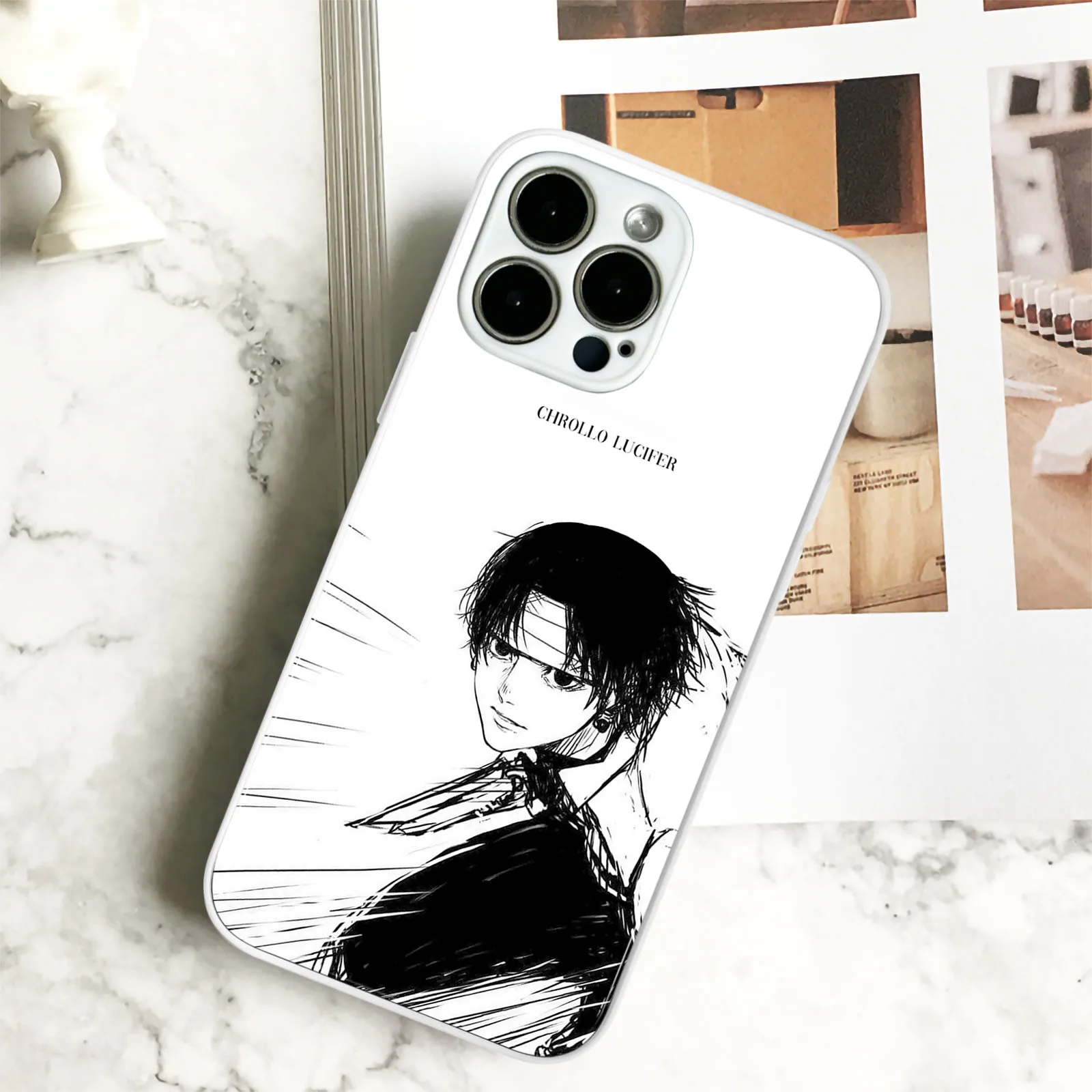 Chrollo Anime White Tpu Colori In Vetro Temperato Custodia Per Telefono Manga Per Iphone 15 14 11 Pro Max 7 8 15 Plus 12 13 Mini Xr Xs