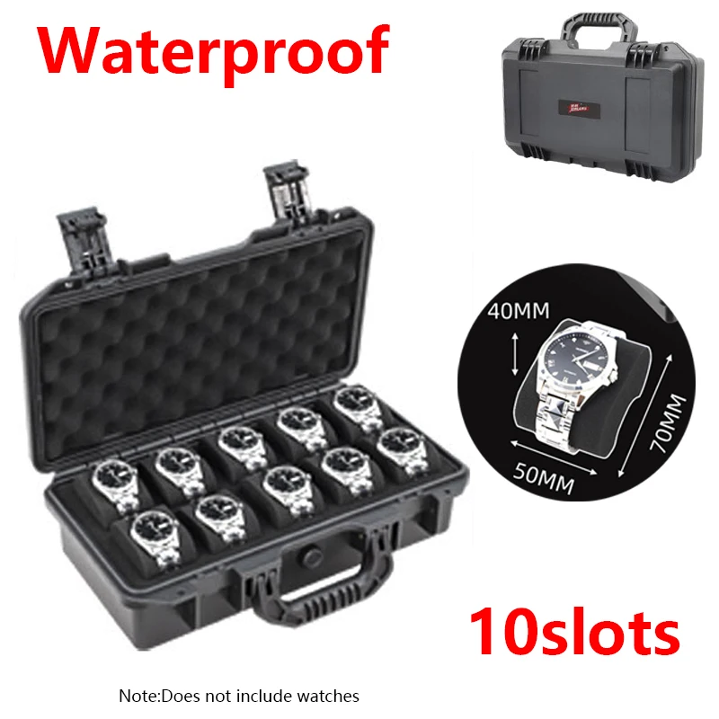 6/8/10/15 Slots ABS Waterproof Watch Storage Box Portable Plastic Suitcase Case Display Storage Case Tool watch storage box watch storage bag watch storage pouch