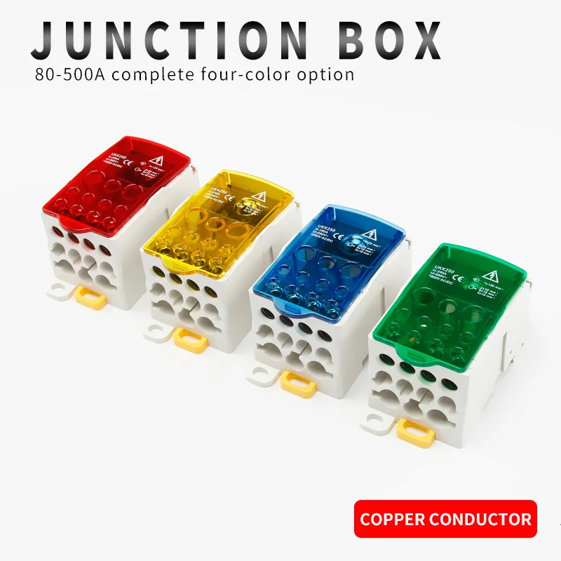 Electrical distribution box Distribution Box One In Several Out Power Wire Universal Electric Connector Junction Din Rail Terminal Block UKK 80A160A250A400A