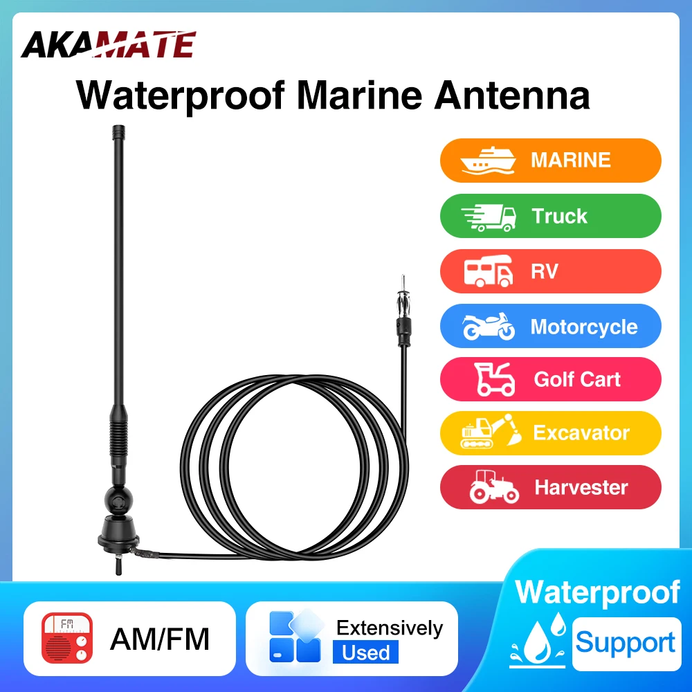 Marine-Grade Waterproof FM/AM Flexible Radio Antenna