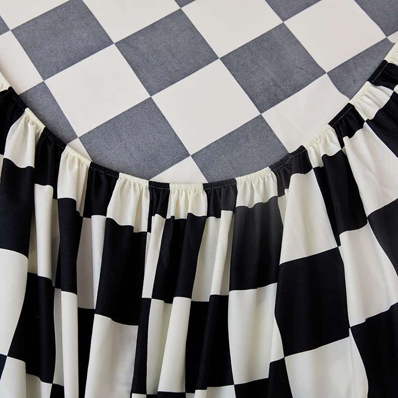 Fitted Sheet Queen Size Bedspread With Elastic Band Bed Sheet Black and White Color Mattress Cover High Quality Fit Sheet 4