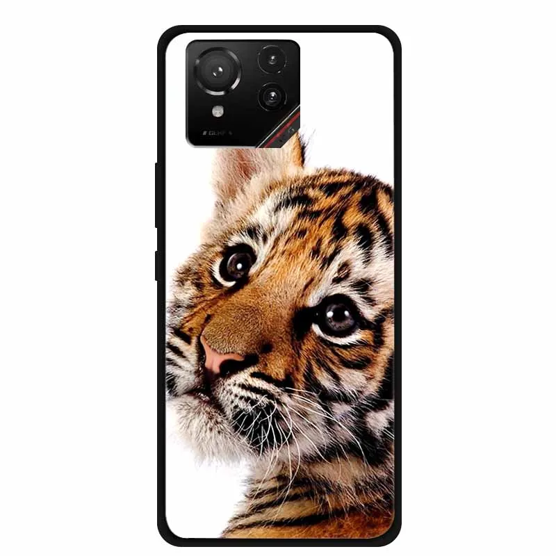 Cartoon Printed Soft Black Silicone Phone Case