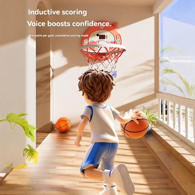 2025 New Children's Basketball Frame Indoor Shooting Hanging Baby Basketball Stand 1-5 Year Old Baby Home Ball Toy No Punching 4