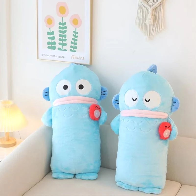 

New Genuine Sanrio Doll Pillow Kawaii Monster Ugly Fish Hangyodon Anime Stuffed Plushie Pillow Cushion Room Christmas Gift Toy