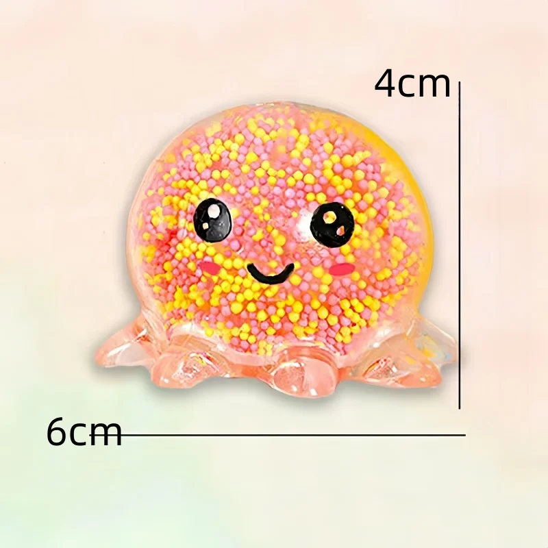 1-6PC Glowing Light Squid Vent Ball Squeeze Decompressions Toy Bubble Octopus Ball Stress Relief Toy Birthday Gift For Kids - Bilde 6