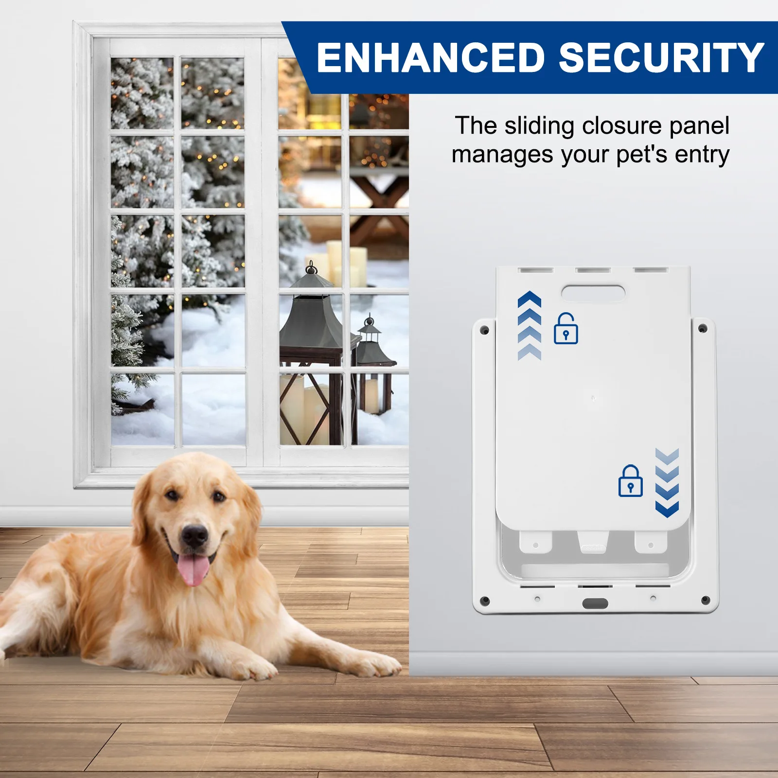 Dog And Cat Door Weatherproof Pet Door With Locking Panel Dog Transparent Flap Lightweight Pet Safe For Small