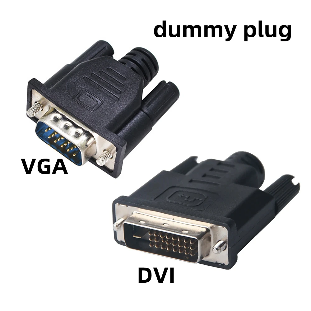 VGA Dummy Plug DVI-D 24+1 Pin Display Emulator Virtual Monitor Graphics Card Adapter for Ethereum ETH BTC Mining 3840x2160@60Hz vga hdmi compatible dummy plug virtual display emulator adapter ddc edid support 1920x1080p for video card btc mining miner