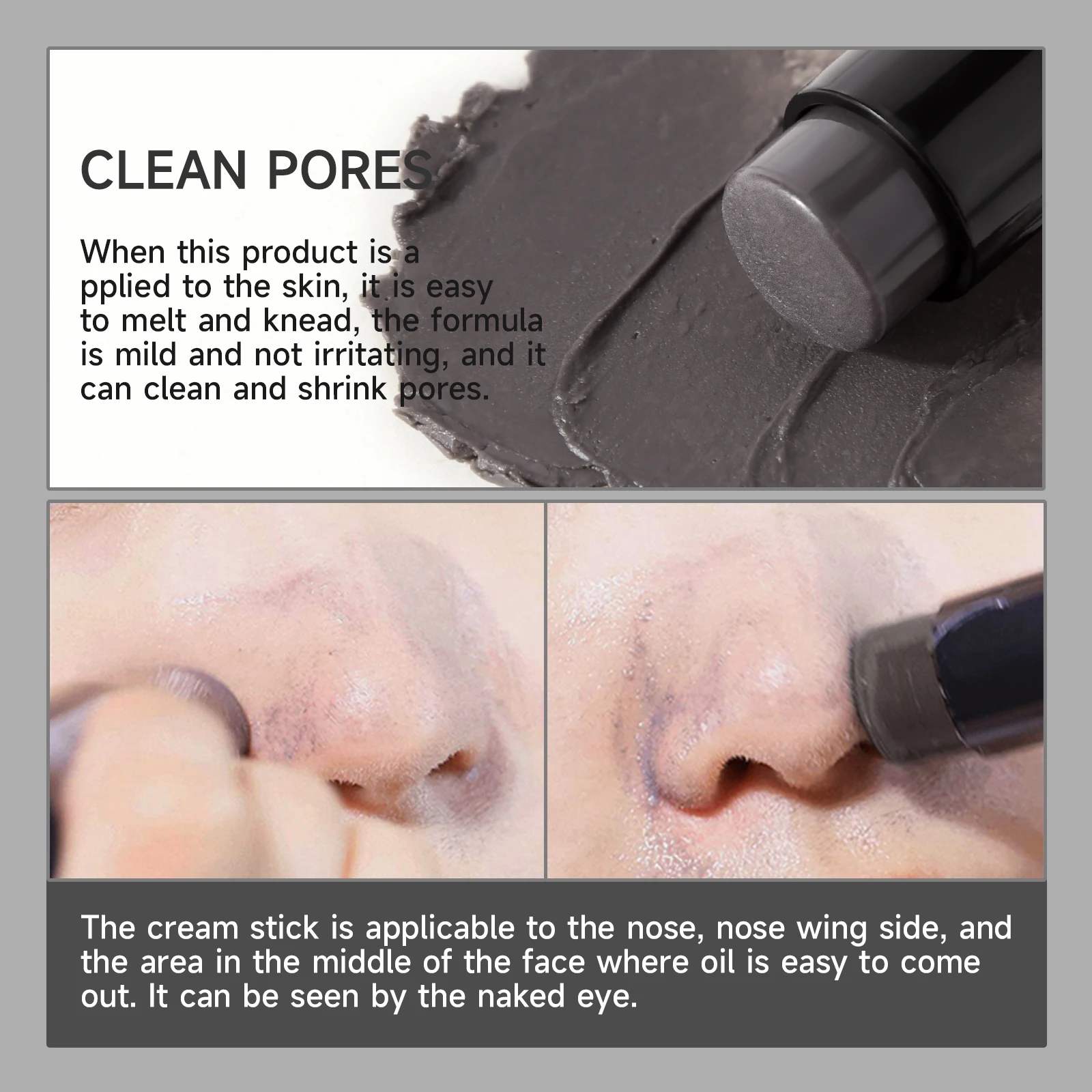 Explosive Charcoal Removal Blackhead Stick, Whitehead Grease Scrub Stick Gently Cleanses, Deeply Cleanses Hydrates Shrinks Pores 3