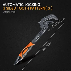 AIRAJ Universal Stainless Steel Multifunctional Adjustable Wrench (Small)