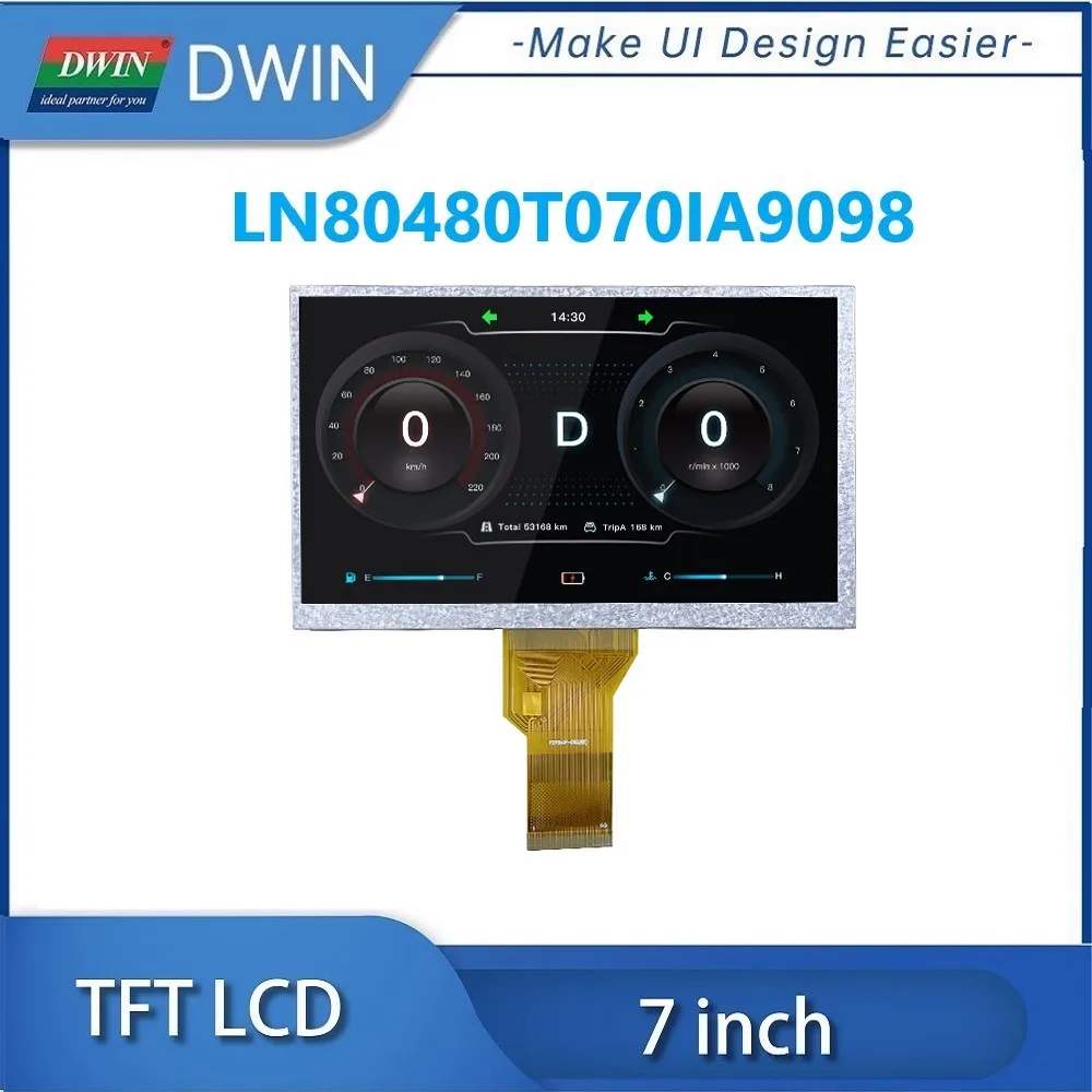 

DWIN 7 Inch 800x480 900nit RGB Interface TN TFT LCD Display Module With Capacitive Resistive Touch LN80480T070IA9098