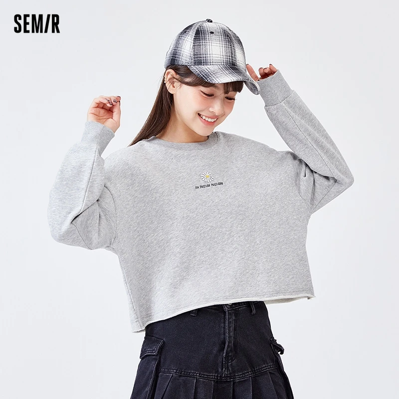 

Semir 2024 Sweatshirt Women Floral Clothes Spring Playful High Street Loose Sweet Cool Bottoming Shirt Trendy New Style