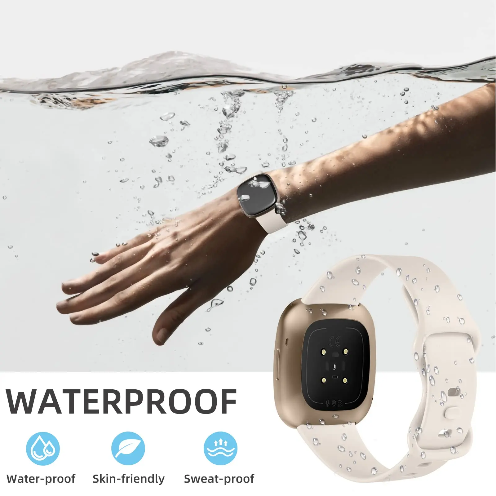 Fitbitの交換用ストラップ,4 sense 3および2ブレスレット,シリコン 