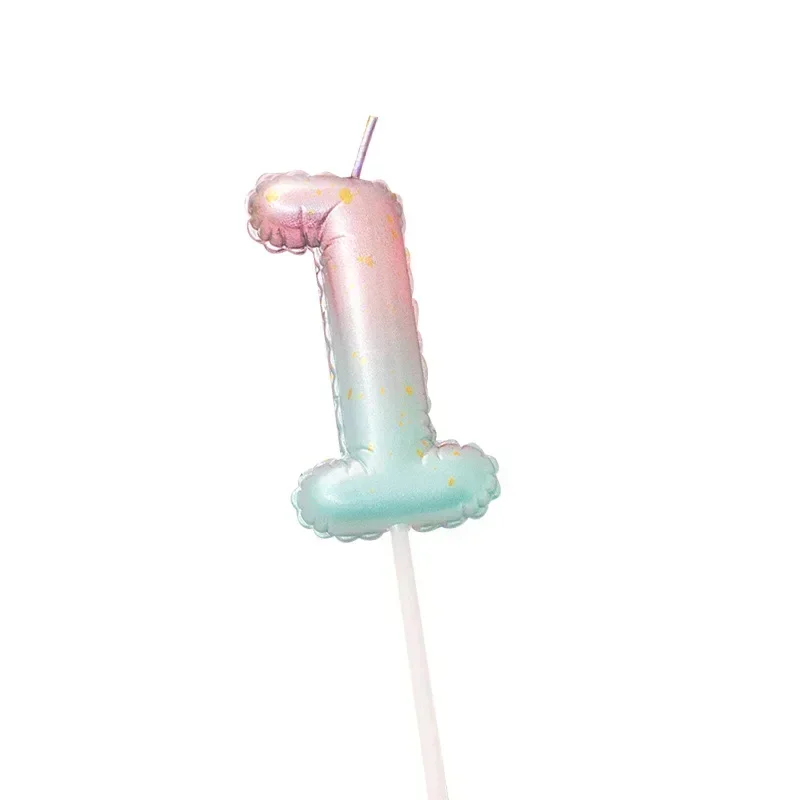 Gradient Number Candles Glitter Birthday Candles Cake Topper Decoration 0-9 Numbers Digital Candle Birthday Party Supplies Velas cake candles