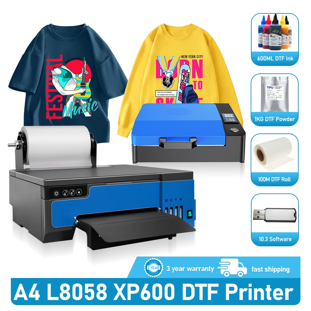 A4 DTF 프린터 XP600 DTF 티셔츠 인쇄기, A4 DTF 프린터 번들, 섬유 A4 L805 XP600 DTF 임프레소라용 롤 피더 포함 Best5 A4 DTF 프린터 XP600 DTF 티셔츠 인쇄기, A4 DTF 프린터 번들, 섬유 A4 L805 XP600 DTF 임프레소라용 롤 피더 포함 Best5
