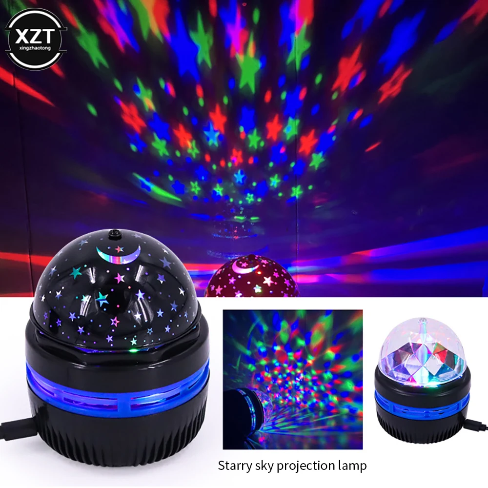 Stern Projektor Lampe USB angetrieben bunte rotierende magische Ball Licht  Auto Atmosphäre Lampe Ktv Bar Disco