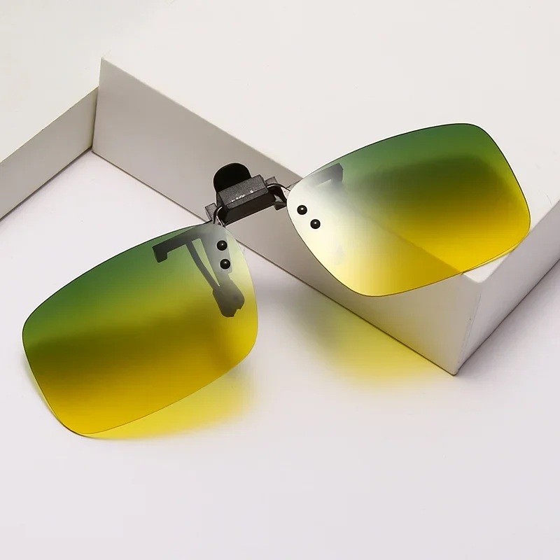 Sunglasses Clips Night Vision Clip on Flip up Anti Glare Polarized Lens