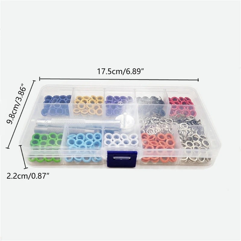 5mm Metal Grommets Kits 10 Colors Eyelet Punch Set 400Pcs Metal Eyelets Grommet Sets for Leather/Clothes/Curtain Repair